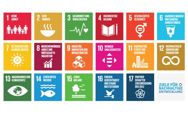 Icons of the 17 sustainable development goals.