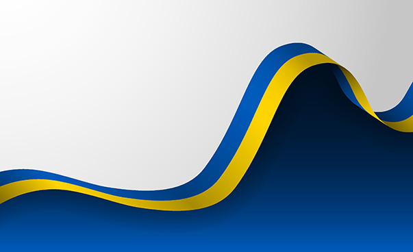 Eine blau-gelbe Welle als Symbol für die Ukraine