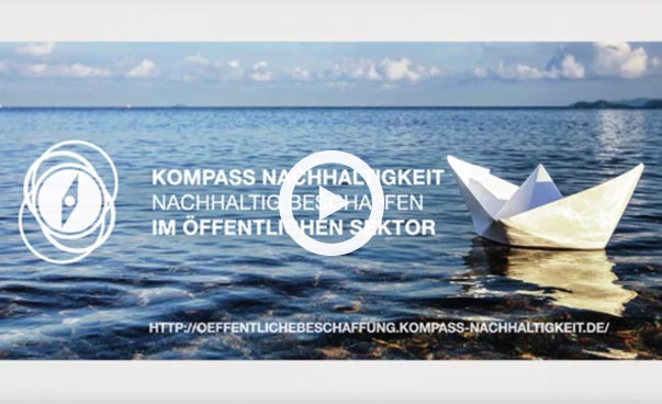 Ein Standbild eines Videos, auf dem der das Onlineportal Kompass Nachhaltigkeit angezeigt wird.