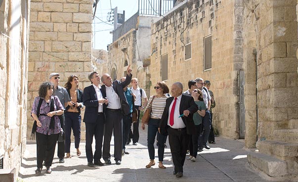 Participants of the study tour in the Palestinian Territories.
