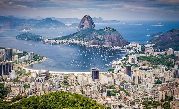 Luftaufnahme der Botafogo Bay, Rio de Janeiro.