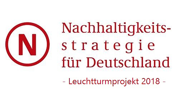 Logo: Nachhaltigkeitsstrategie für Deutschland - Leuchtturmprojekt 2018